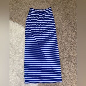 Aerie Blue and White Maxi Pencil Skirt